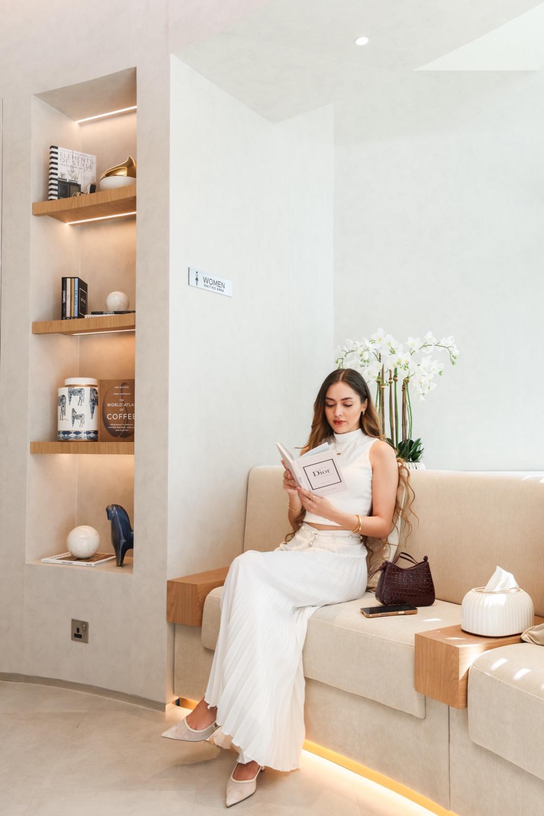 The waiting area at Shookra, Dubai