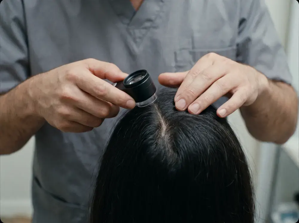 Hair & Scalp Analysis being carried out in the clinic